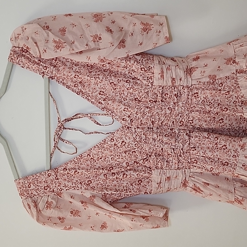 American EAGLE Y2K Baby Doll Ruffled  Floral Pink Dress Size Small - Picture 4 of 16